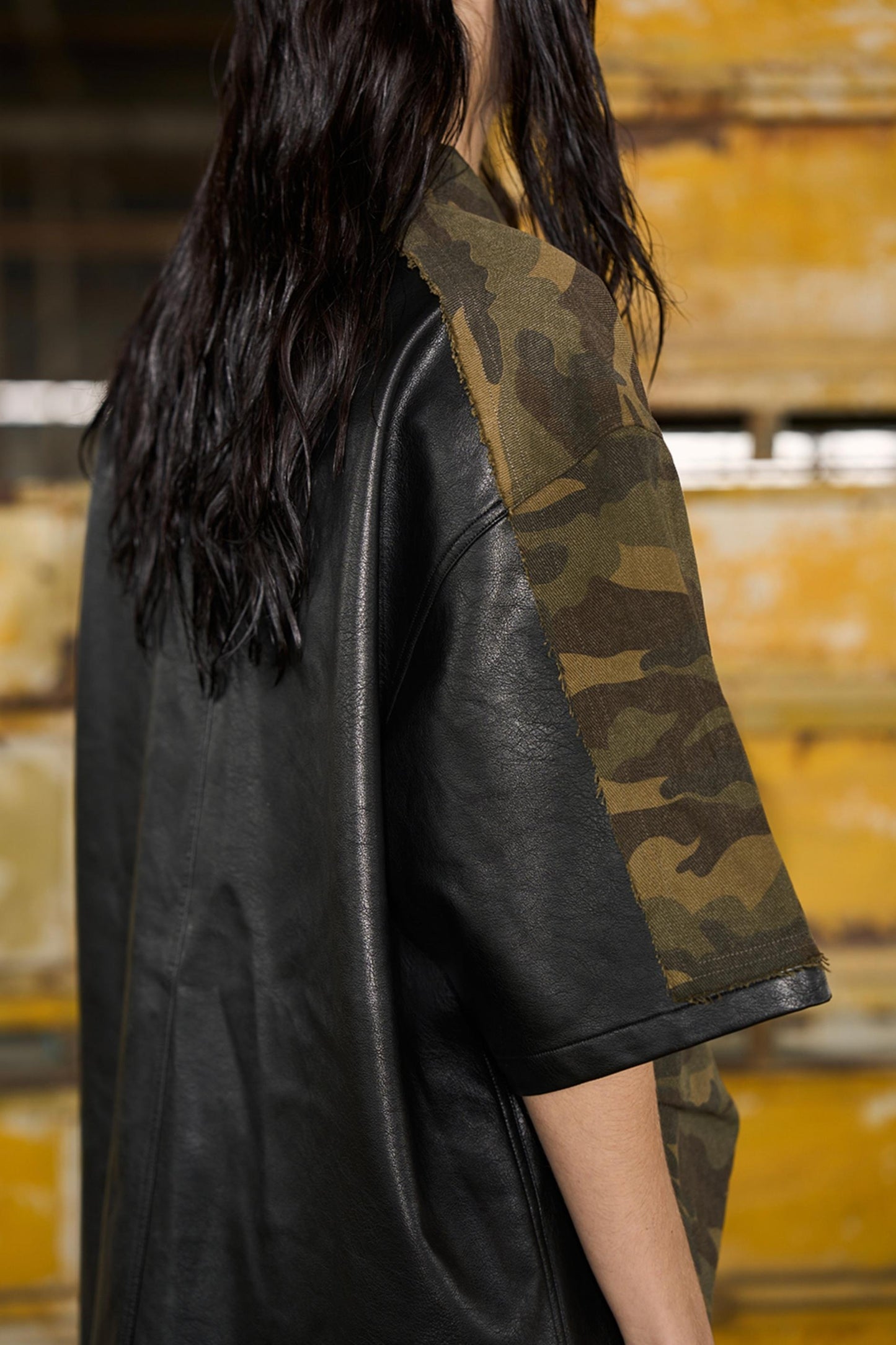 Leather Patchwork Shirt