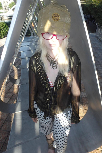 Metallic Bronze Mesh Cardigan