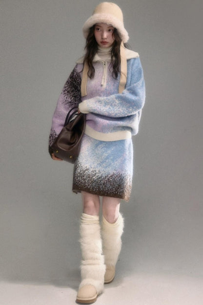 Gradient Wool Blend Winter Set-Up