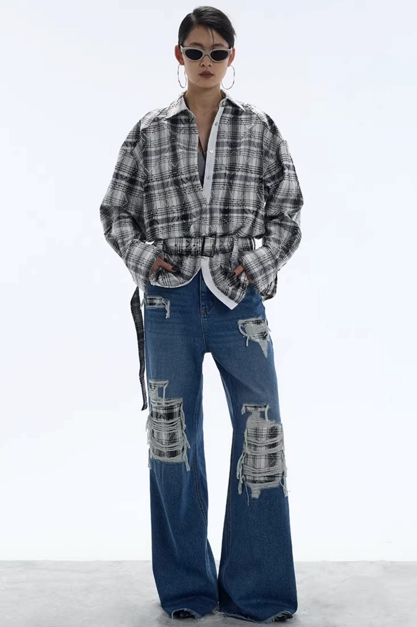 Plaid Checkered Shirt Jacket