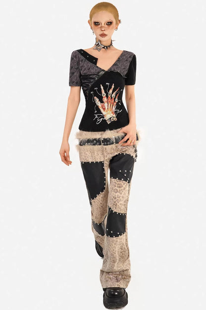 Gothic Lace-Up Rock Top