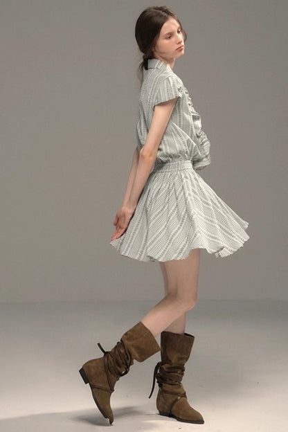 Silver Coral Jacquard Lace Dress