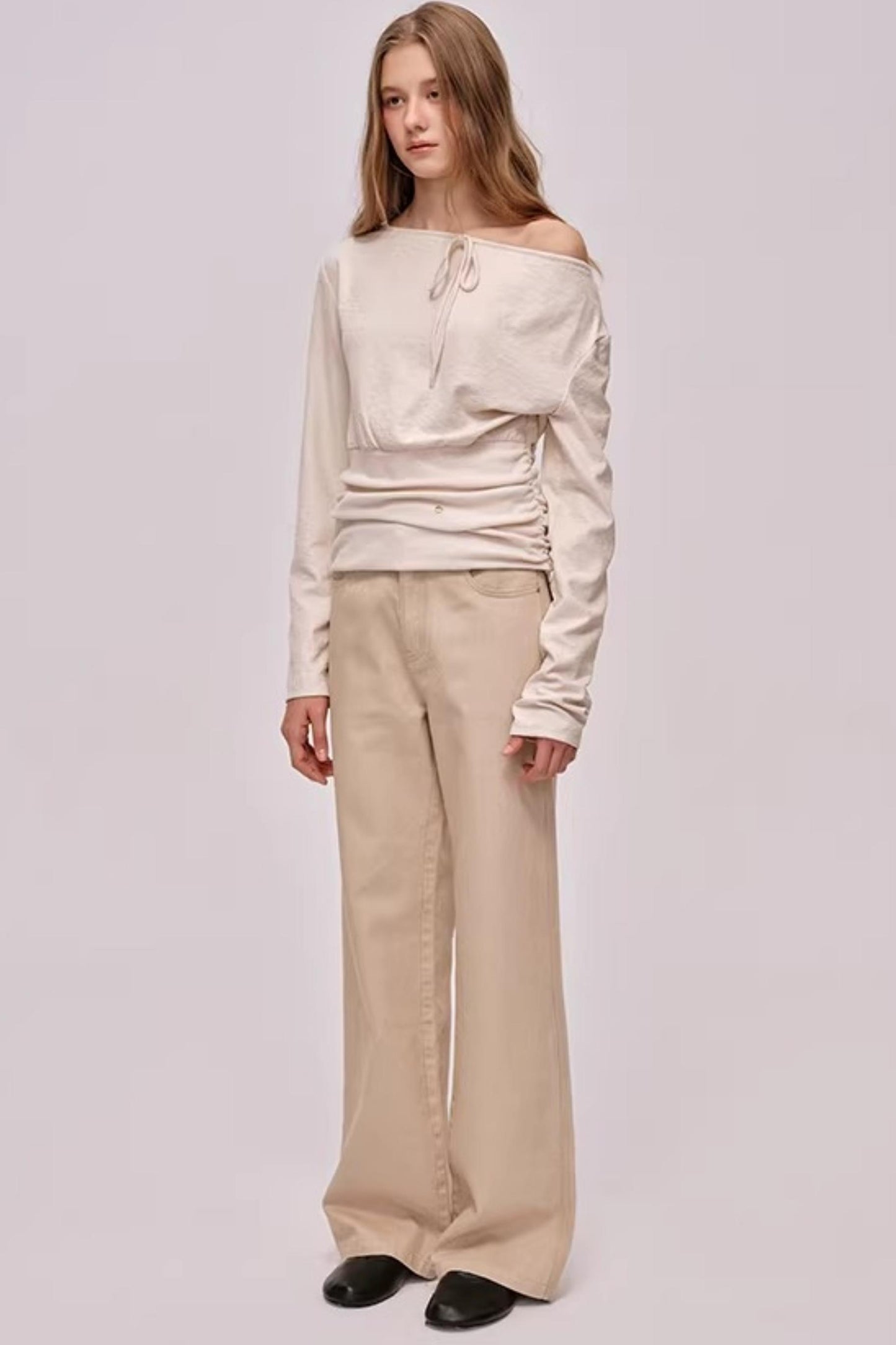 Custom-Dyed Pink Apricot Denim Pants