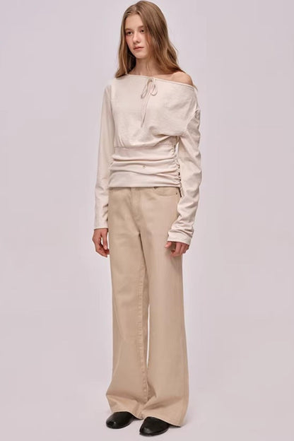 Custom-Dyed Pink Apricot Denim Pants