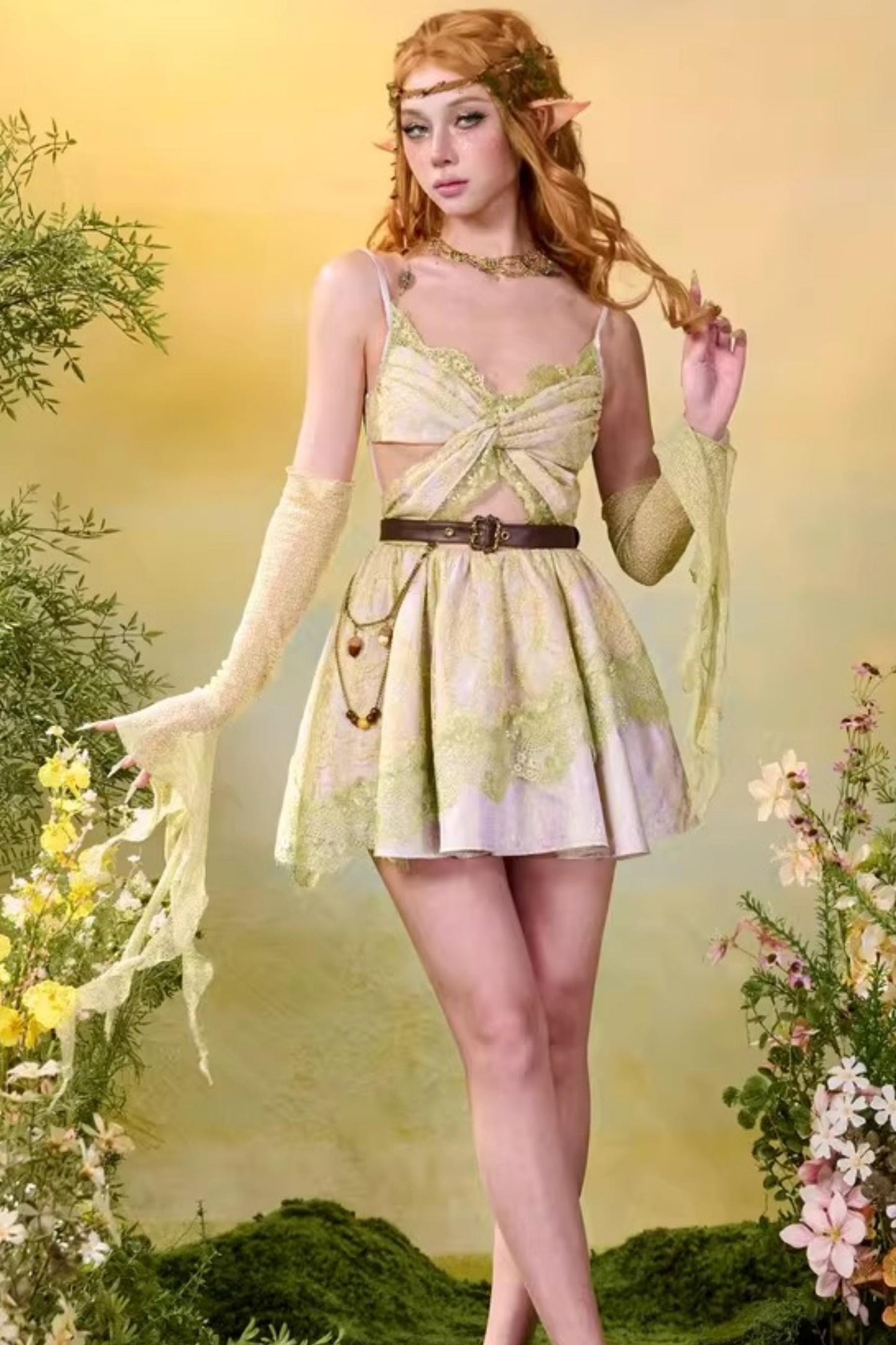 Sylvia Lace Butterfly Dress Set-Up