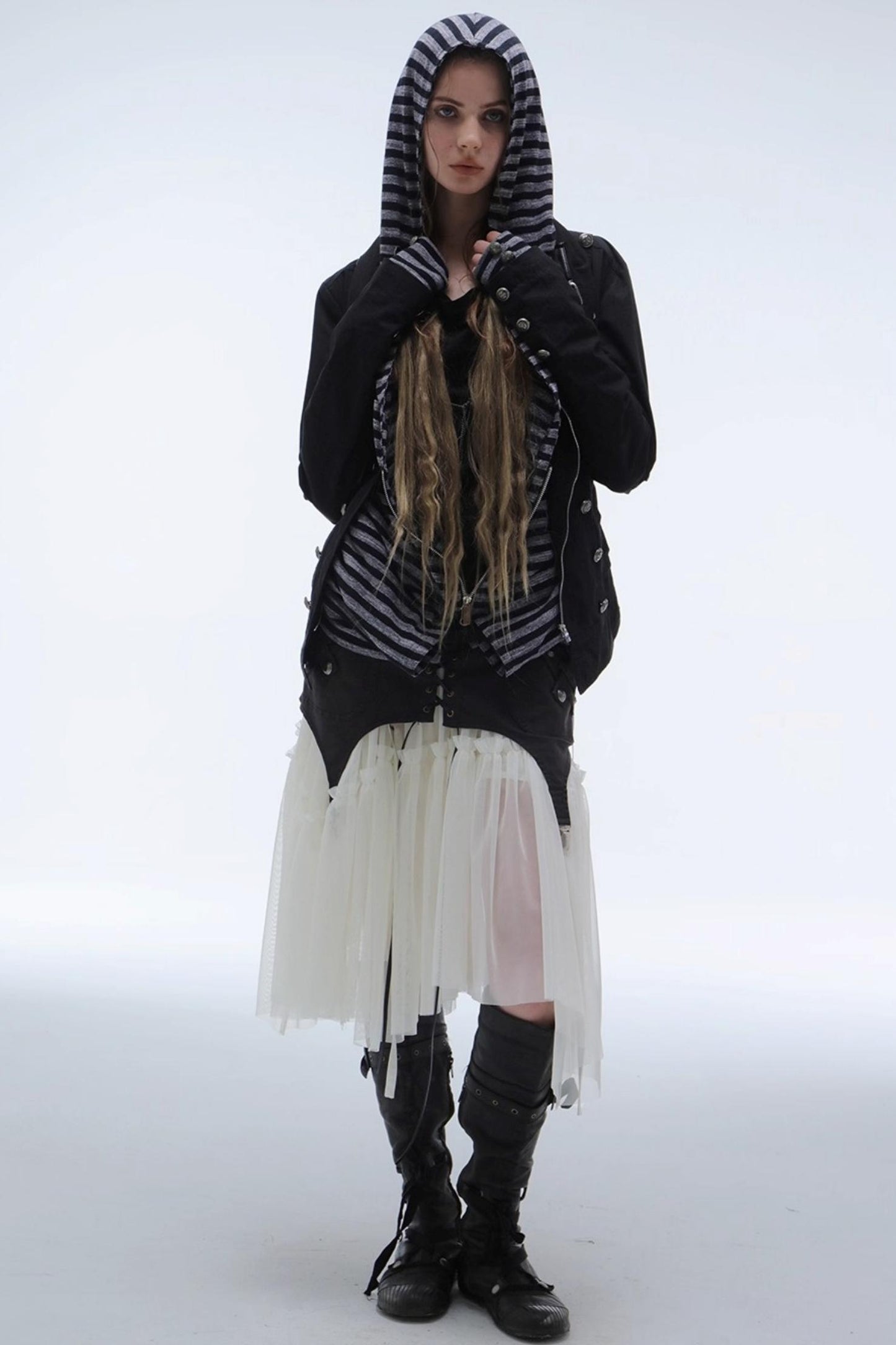 Lace Jacquard Pleated Cake Layered Skirt