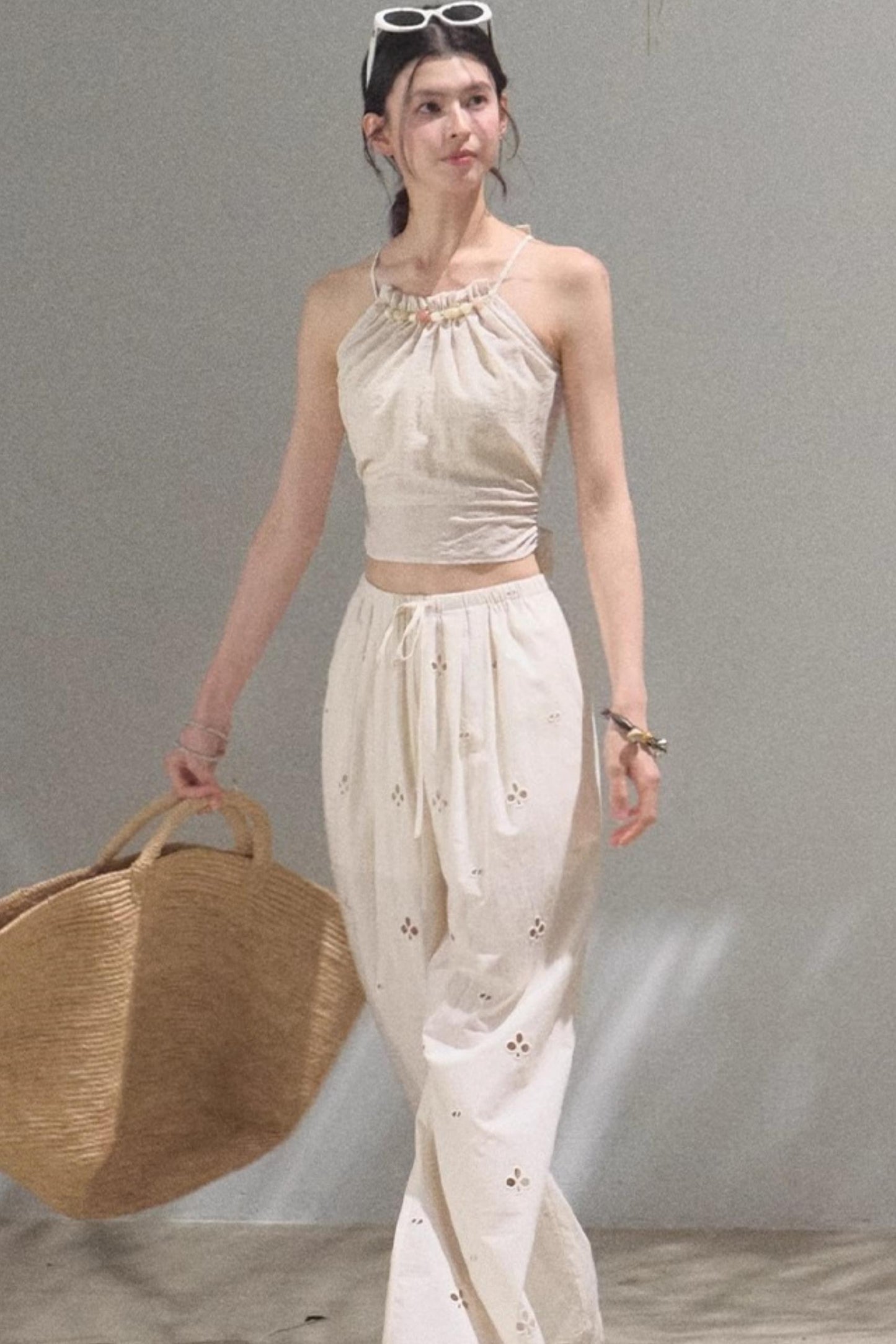 Floral Lace-Up Camisole