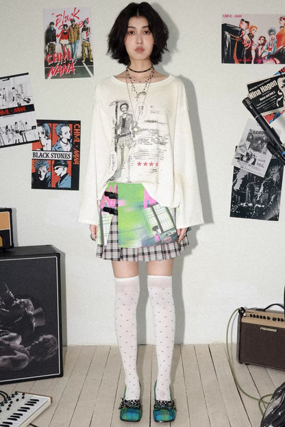 Vintage Distressed Printed Top