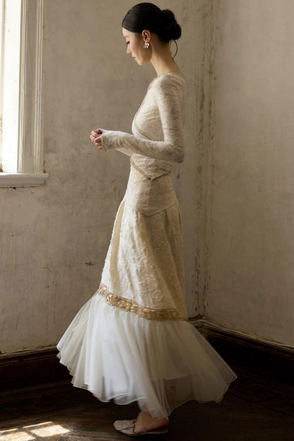 Slim Jacquard Knit Base Layer Top