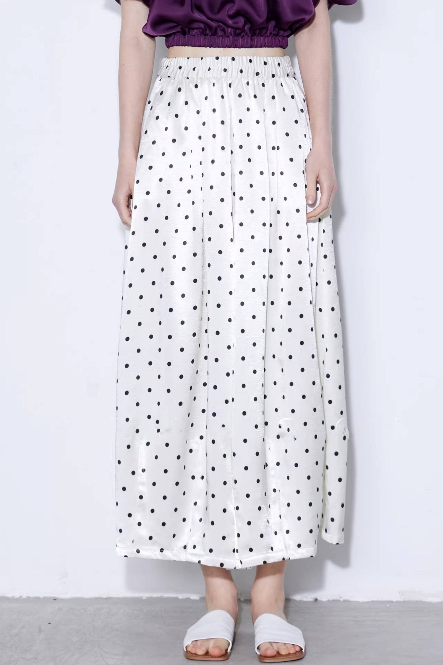 Off-White Polka Dot Silk Pants