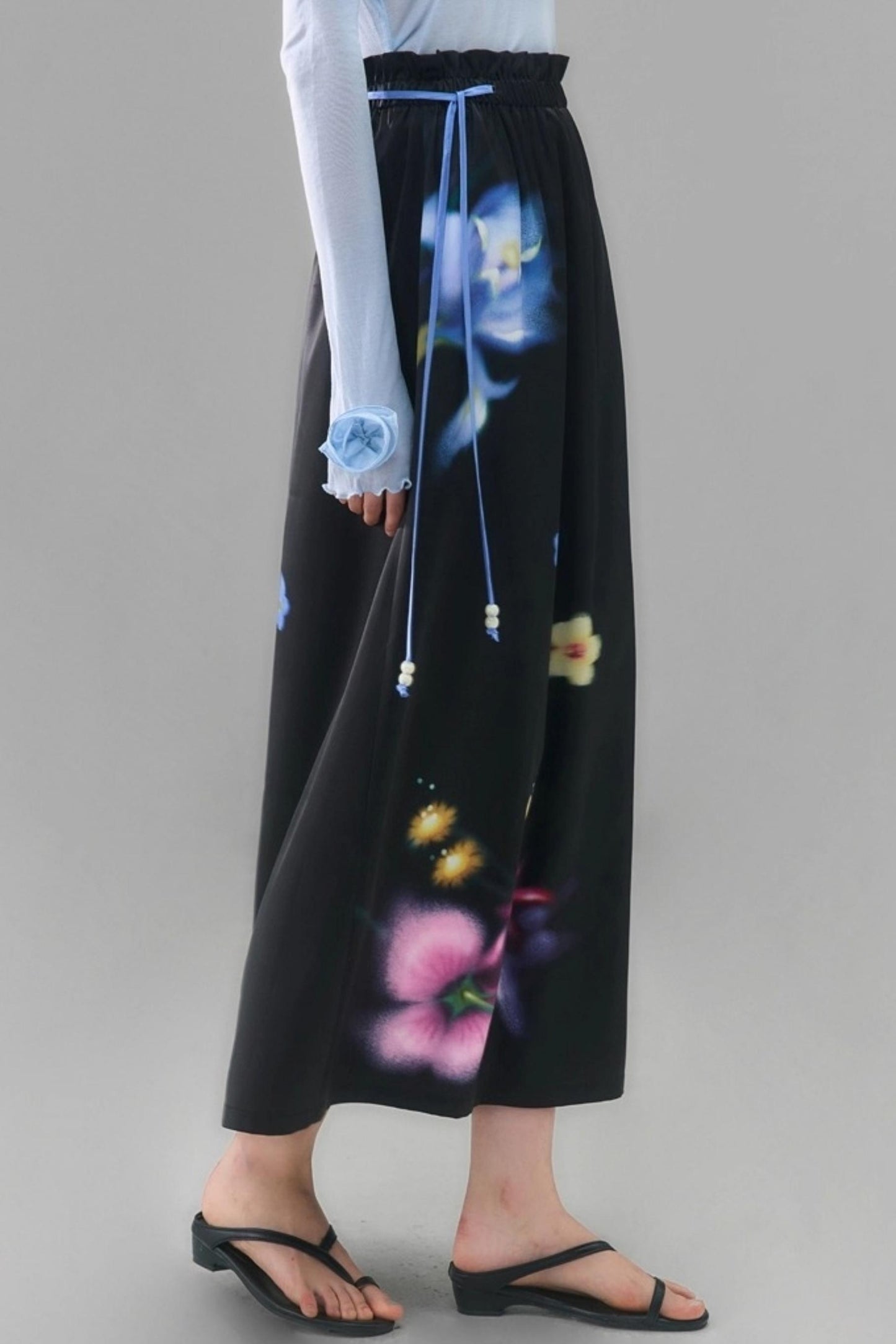 Wild Flower Satin Print Skirt