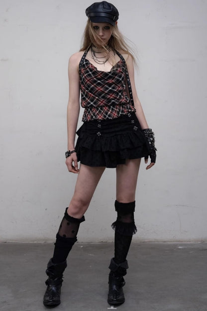 Punk Silhouette Strap Top