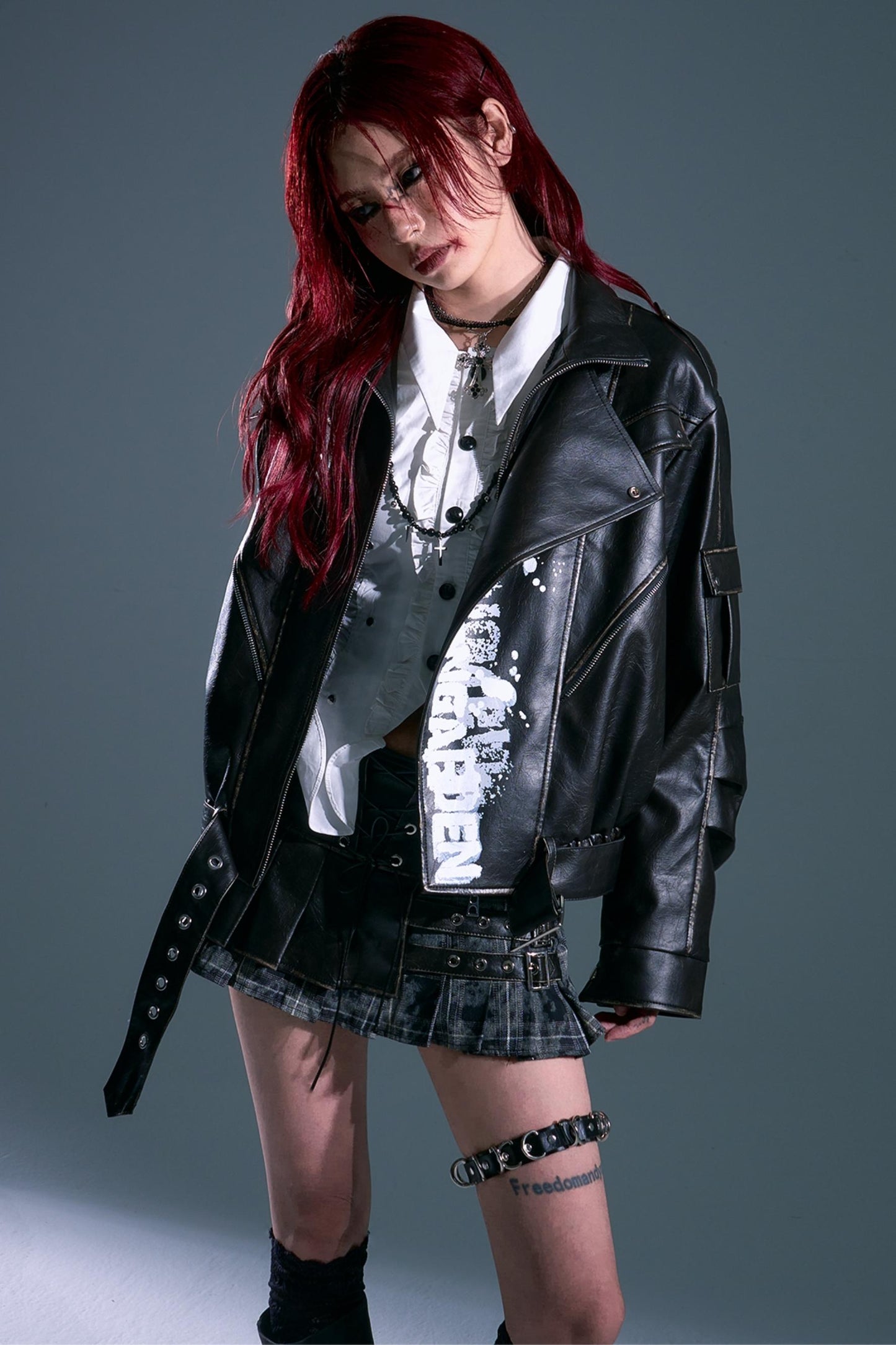 Vintage Distressed Printed Shawn Jacket