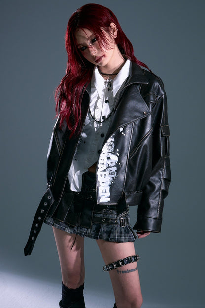 Vintage Distressed Printed Shawn Jacket