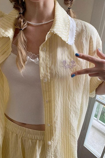 Lace Trimmed Short Ensemble Set-Up