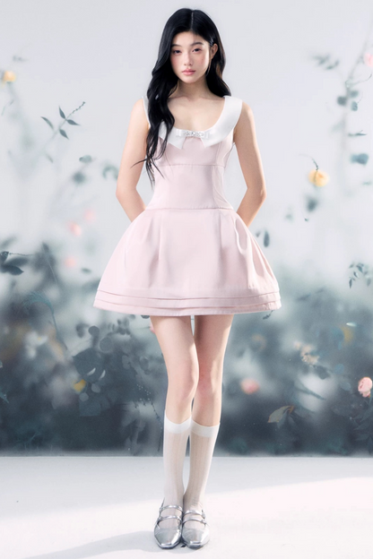 Pink Satin Vest Dress
