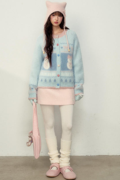 Cozy Plush Pattern Knit Sweater