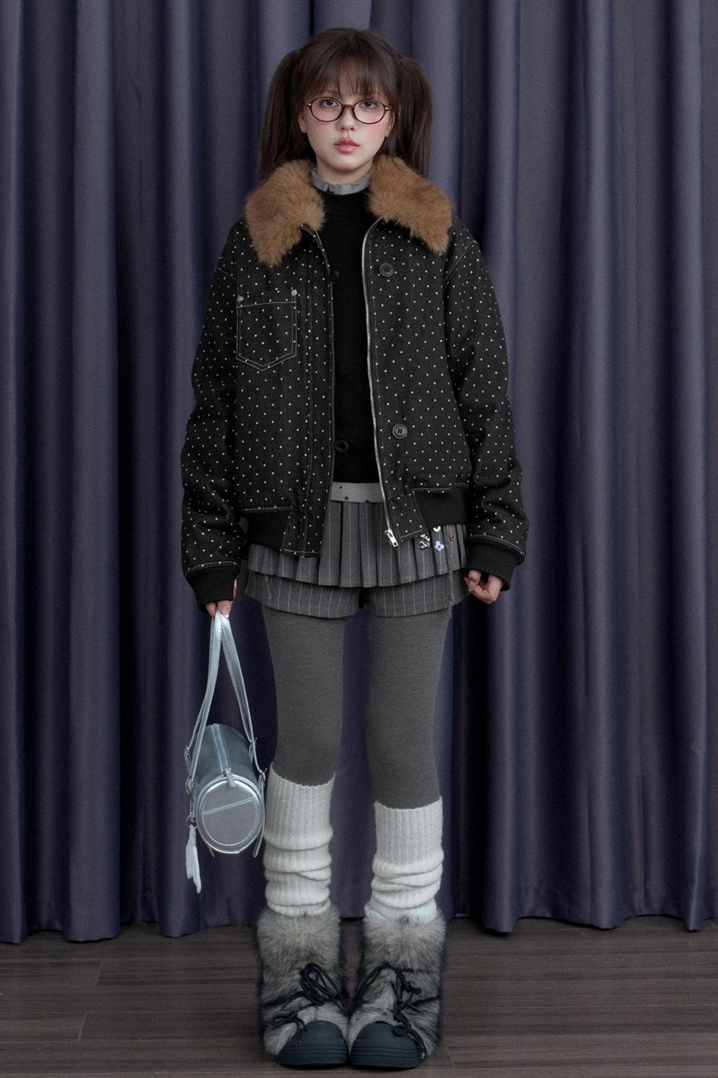 Fighting Spirit Detachable Fur Collar Jacket