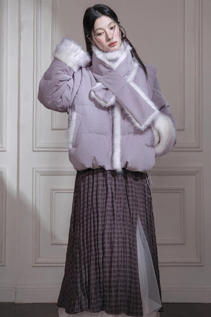 Romantic Pleated Plaid Skirt