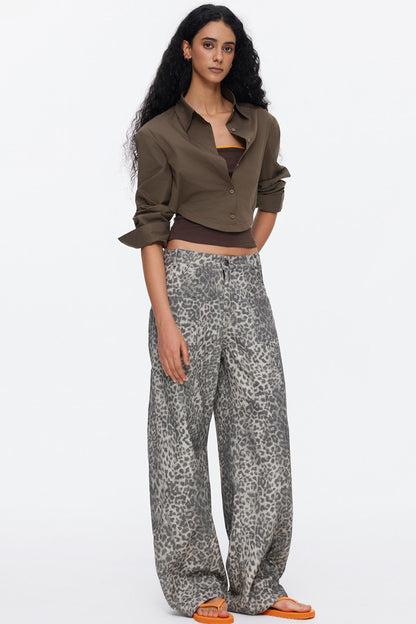 Retro Cotton Leopard Pants