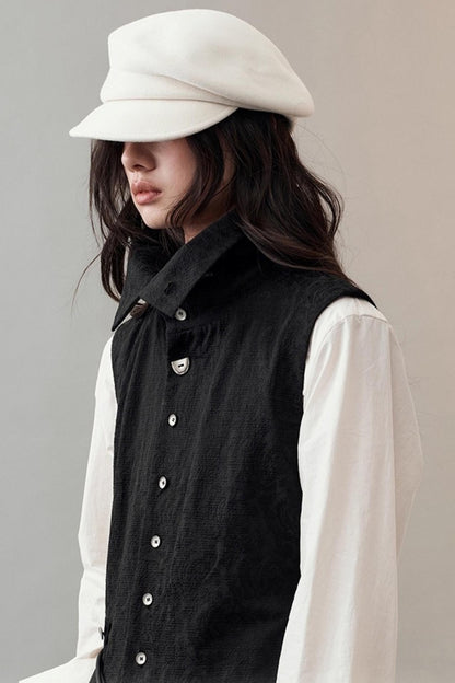 Wool Texture Newsboy Hat