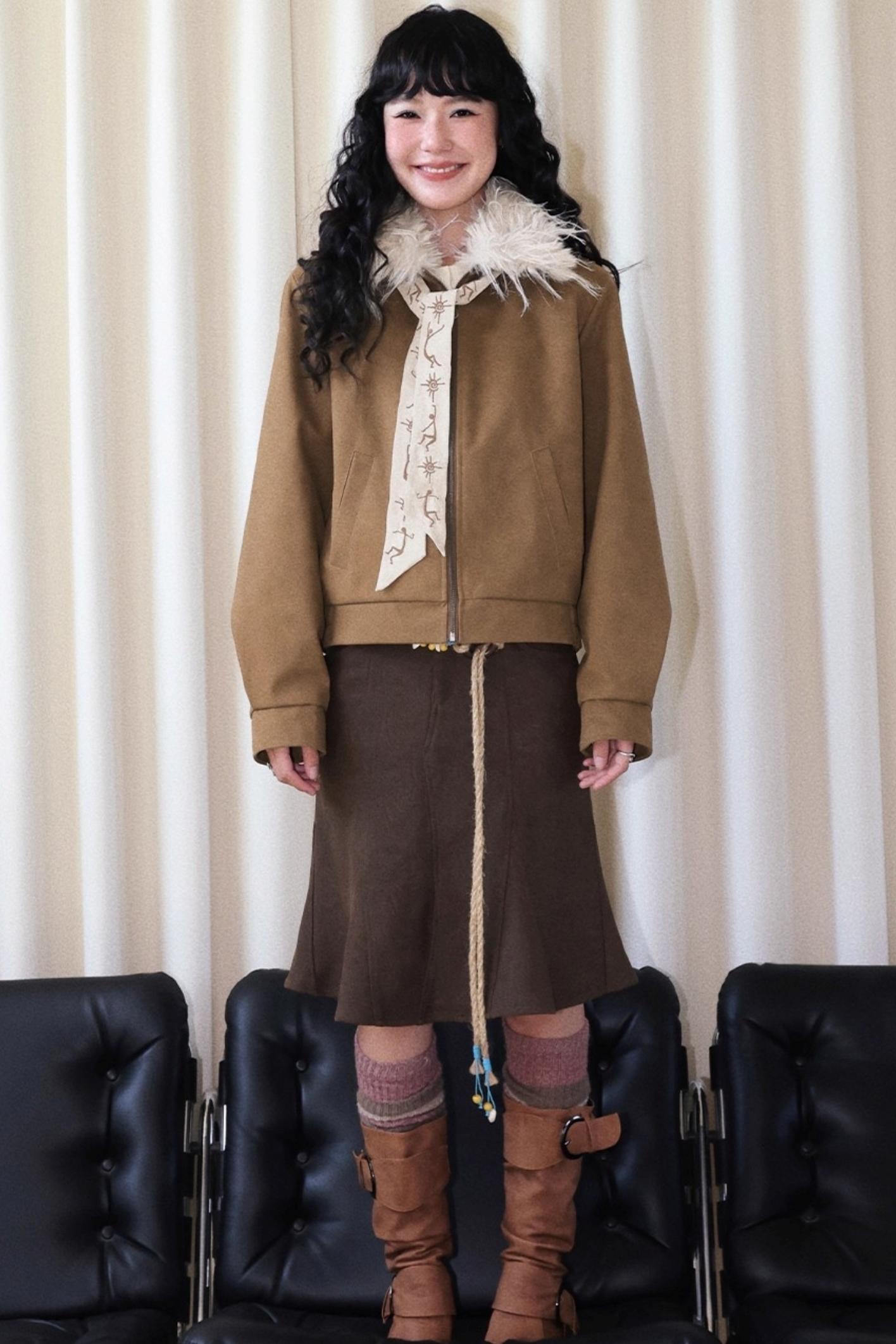 Before Sunrise Fur Collar Jacket