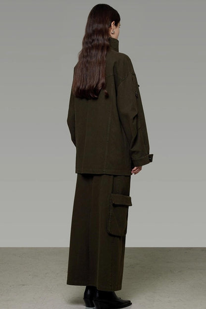 Vintage Cargo Silhouette Coat Set- Up
