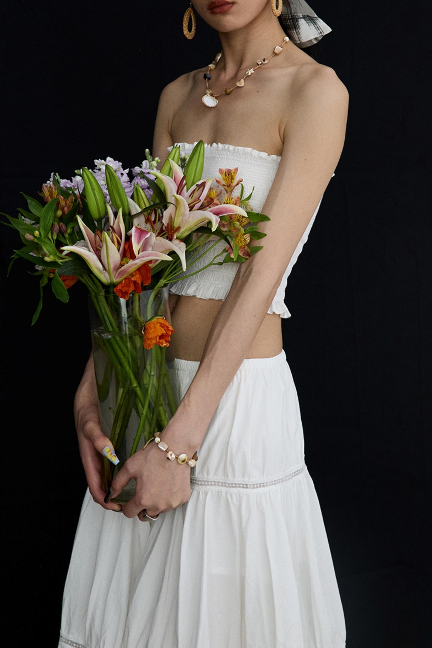 Back Lace Cut-Out Bandeau Top