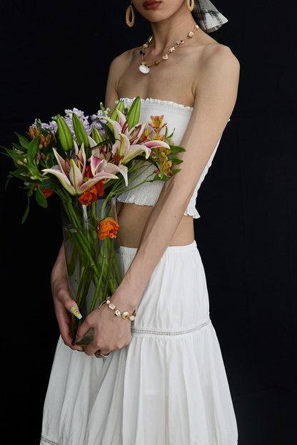 Back Lace Cut-Out Bandeau Top