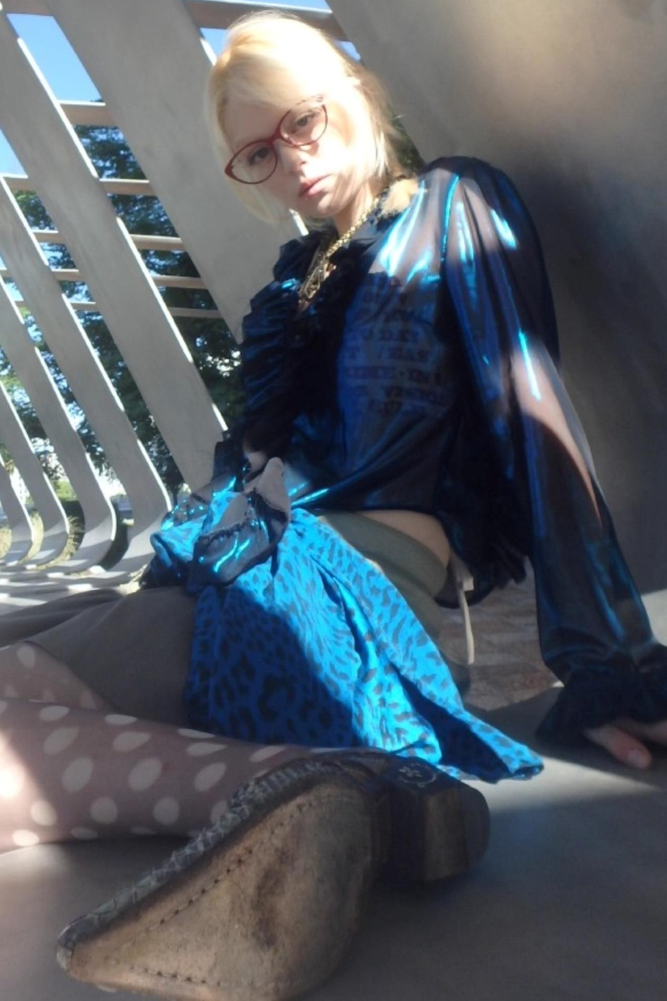 Shattered Blue Mesh Cardigan