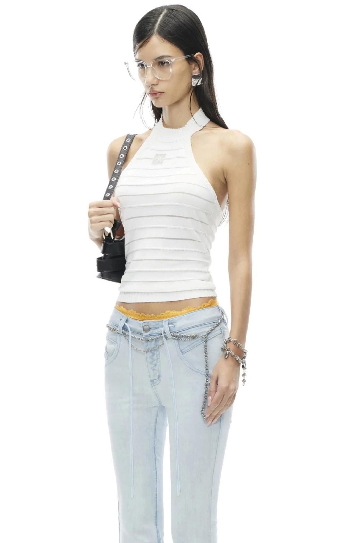 Stamp Pattern Organza Camisole Top