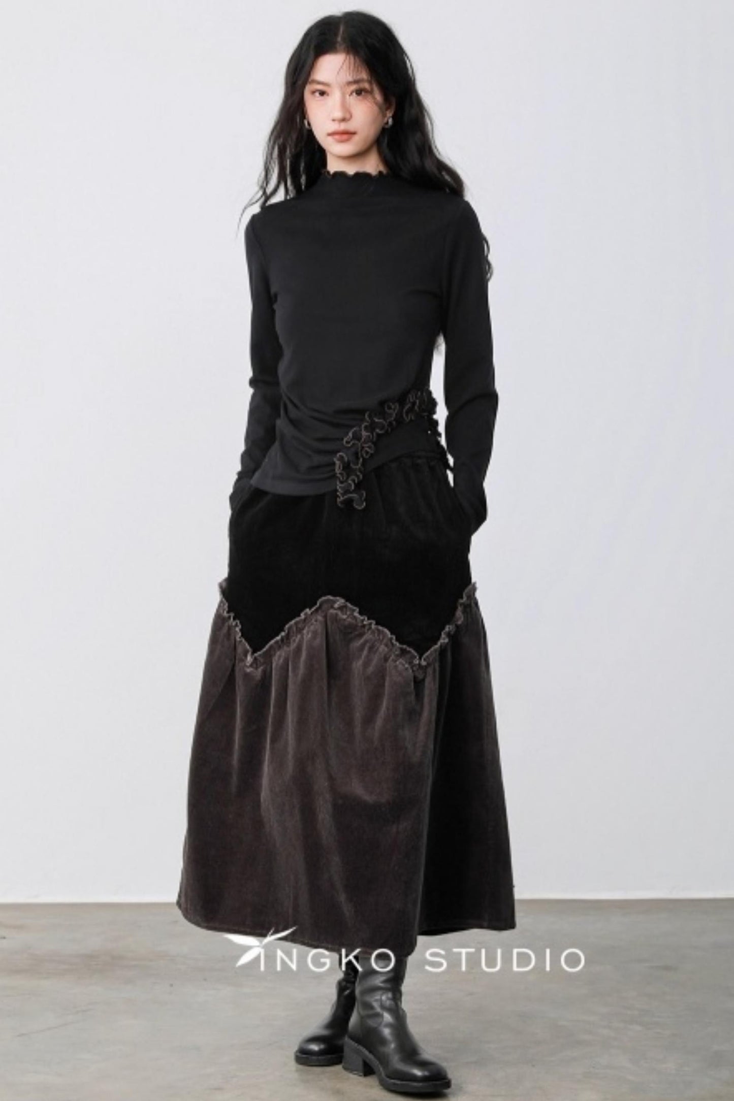 Dark Night Ruffle Top