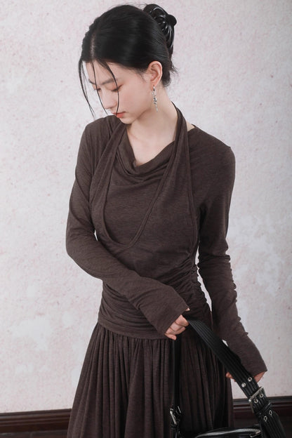 Latte Brown Wool Dress