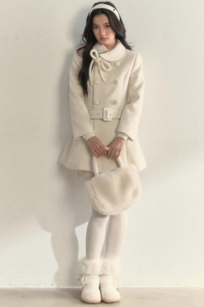 Double Breasted Low-Belt Mid-Length Coat