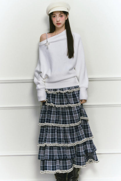 White Foaminck Slouch Sweater