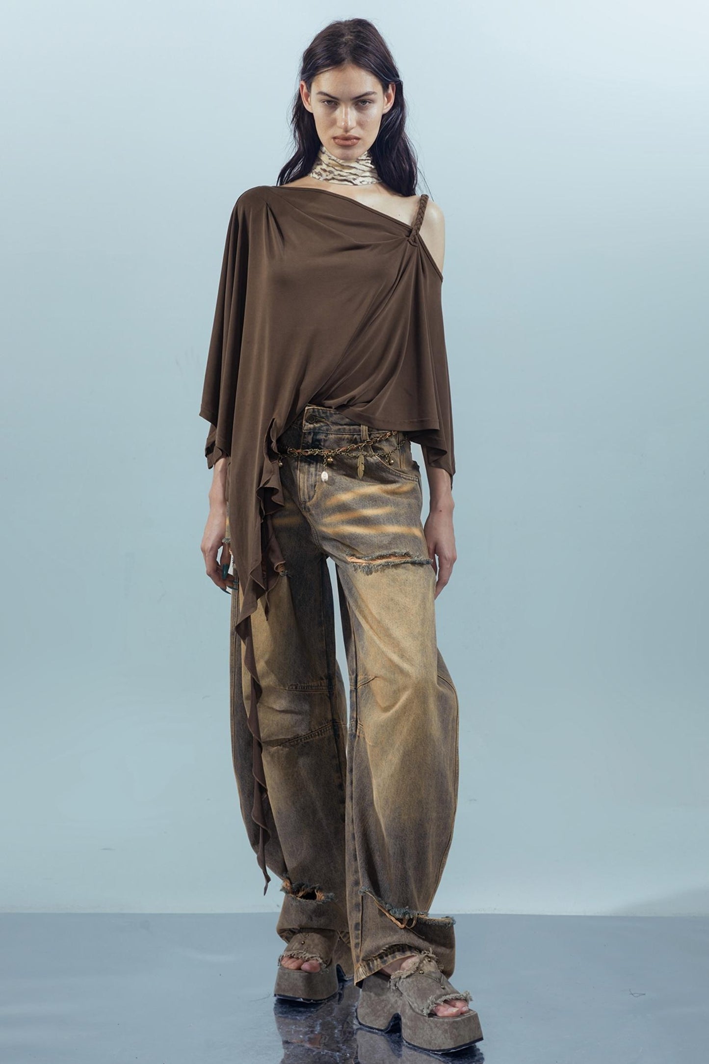 Ruffle Off-Shoulder Tee