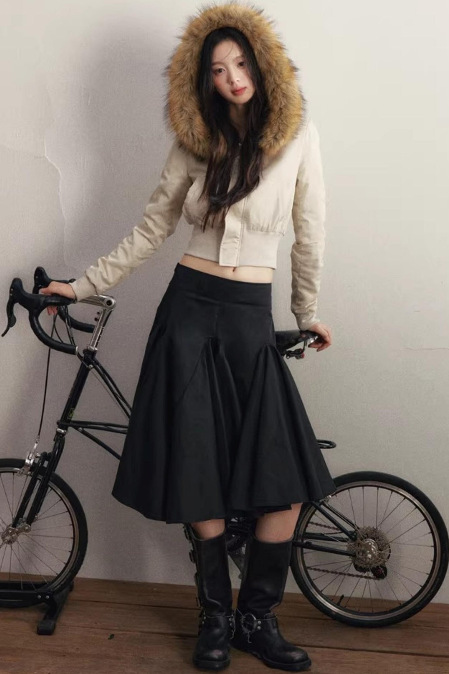 Slanted Edge Irregular Skirt