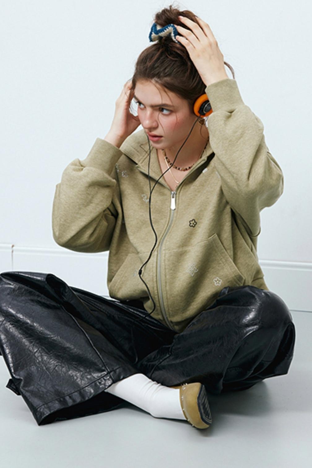 Light Green Hooded Sweatshirt