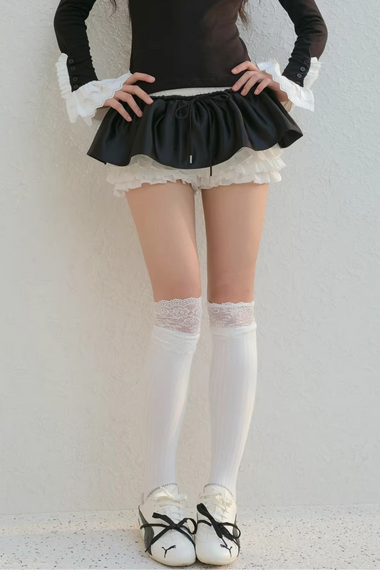 Ruffled Polka Dot Pants Skirt