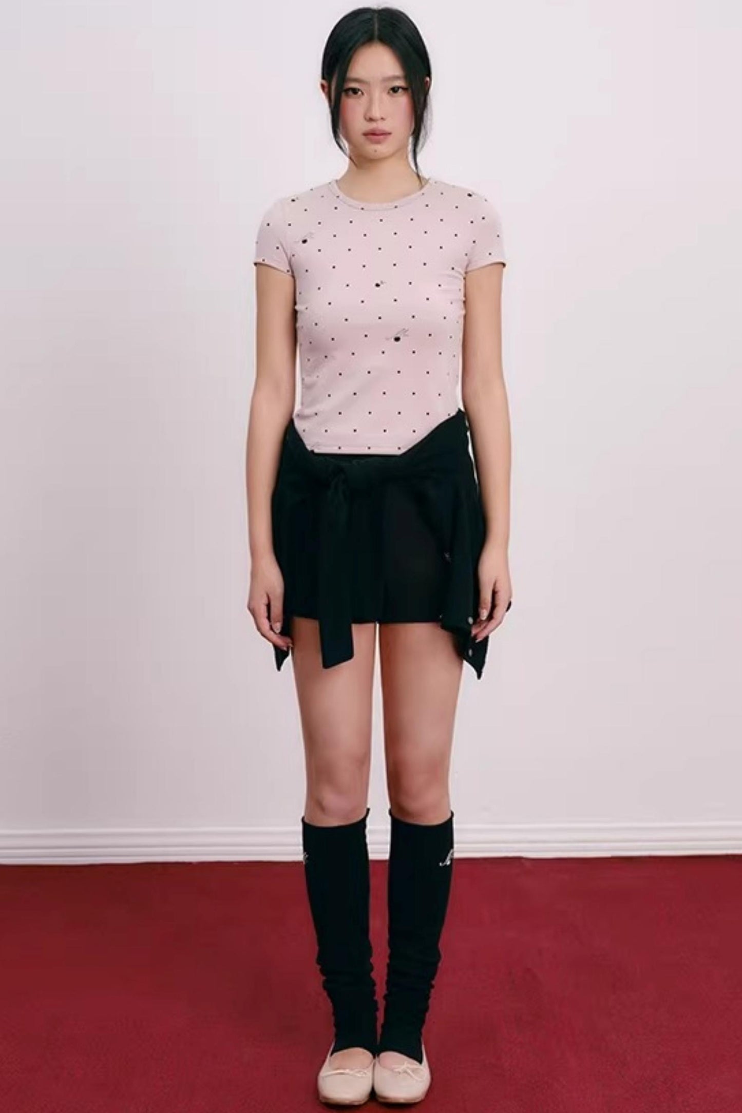 Polka Dot Lyocell Blend Top