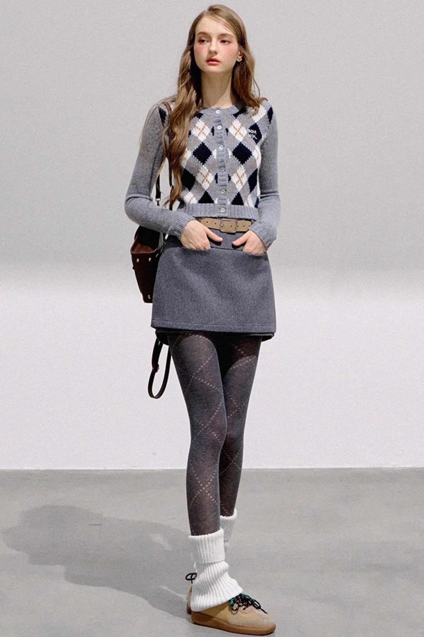 High-End Wool Tweed Skirt