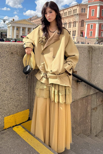 Vintage Lily Silhouette Reversible Trench Coat Set-Up