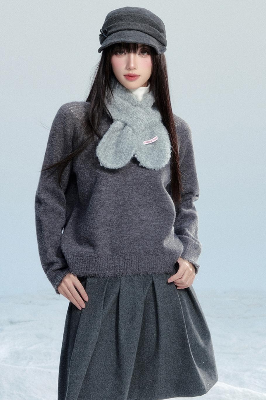 Fringed Raw Edge Knit Top