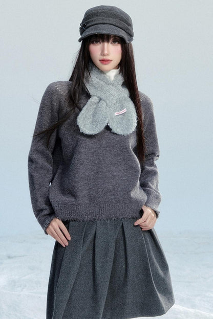 Fringed Raw Edge Knit Top