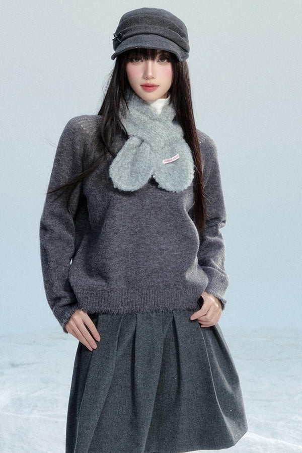 Fringed Raw Edge Knit Top