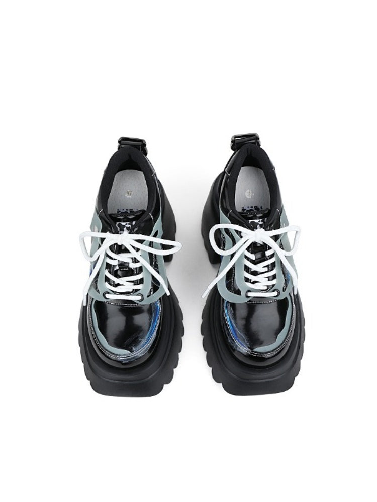 Niche Punk Style Lace Up Platform Shoes