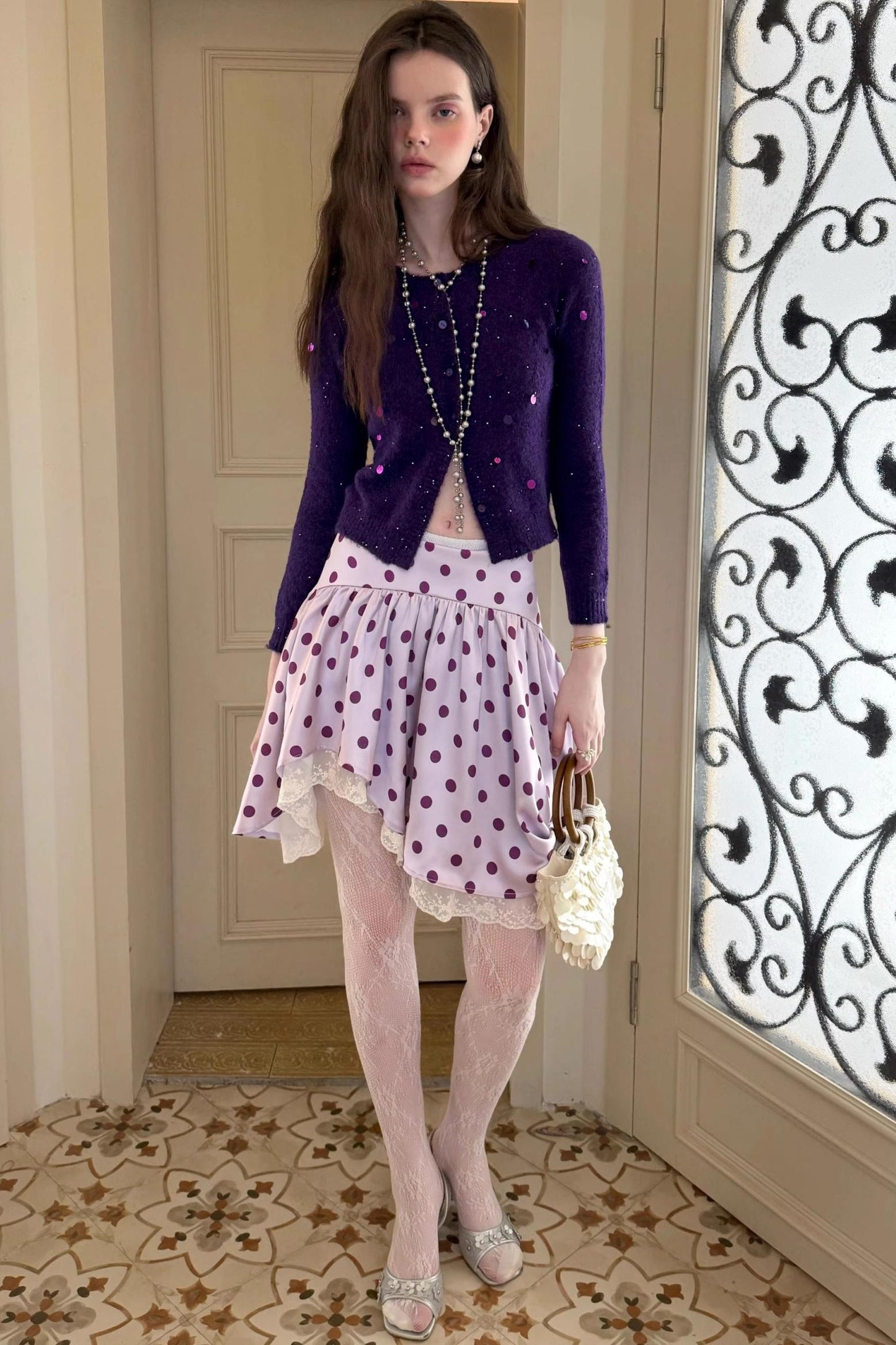 Vintage Lace Polka Dot Skirt