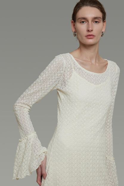 French Flared Cutout Dress