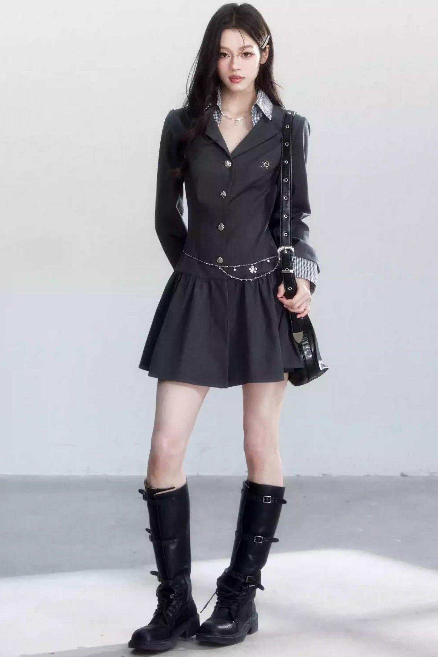 Intellectual Gray Suit Dress