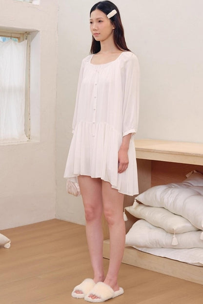 Light Dance Long-Sleeved Shirt Dress